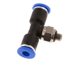 4mm x M 5 Inline T-Stück Steckverschraubung mit Außengewinde Messing/PA 66 NBR drehbar [2 Stück]