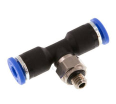 4mm x M 5 Inline T-Stück Steckverschraubung mit Außengewinde Messing/PA 66 NBR drehbar [2 Stück]