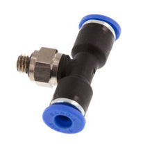 4mm x M 5 Inline T-Stück Steckverschraubung mit Außengewinde Messing/PA 66 NBR drehbar [2 Stück]
