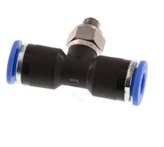 6mm x M 5 Inline Tee Push-in Fitting with Male Threads Brass/PA 66 NBR Rotatable [2 Pieces]