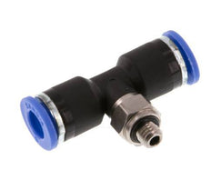6mm x M 5 Inline T-Stück Steckverschraubung mit Außengewinde Messing/PA 66 NBR drehbar [2 Stück]