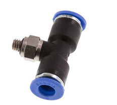 6mm x M 5 Inline T-Stück Steckverschraubung mit Außengewinde Messing/PA 66 NBR drehbar [2 Stück]