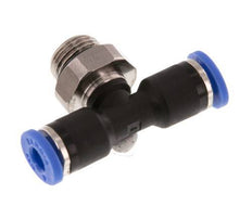 4mm x G1/8'' Inline T-Steckverschraubung mit Außengewinde Messing/PA 66 NBR drehbar [2 Stück]
