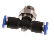 4mm x G1/8'' Inline T-Steckverschraubung mit Außengewinde Messing/PA 66 NBR drehbar [2 Stück]