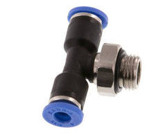 4mm x G1/8'' Inline T-Steckverschraubung mit Außengewinde Messing/PA 66 NBR drehbar [2 Stück]