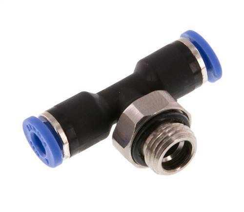 4mm x G1/8'' Inline T-Steckverschraubung mit Außengewinde Messing/PA 66 NBR drehbar [2 Stück]