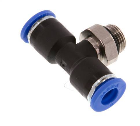 6mm x G1/8'' Inline T-Steckverschraubung mit Außengewinde Messing/PA 66 NBR drehbar [2 Stück]