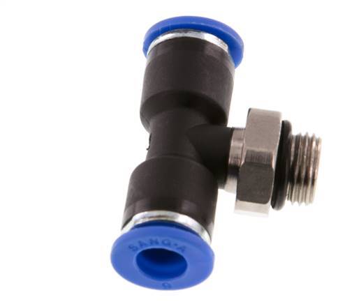6mm x G1/8'' Inline T-Steckverschraubung mit Außengewinde Messing/PA 66 NBR drehbar [2 Stück]