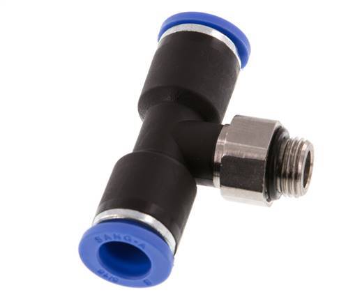 8mm x G1/8'' Inline T-Steckverschraubung mit Außengewinde Messing/PA 66 NBR drehbar [2 Stück]
