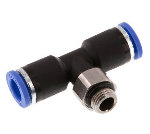 8mm x G1/8'' Inline T-Steckverschraubung mit Außengewinde Messing/PA 66 NBR drehbar [2 Stück]