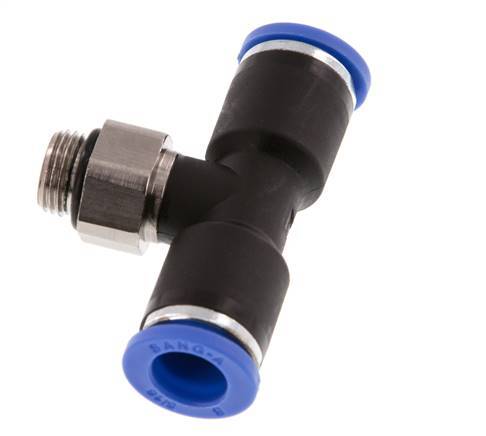 8mm x G1/8'' Inline T-Steckverschraubung mit Außengewinde Messing/PA 66 NBR drehbar [2 Stück]