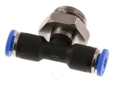 4mm x G1/4'' Inline T-Stück Steckverschraubung mit Außengewinde Messing/PA 66 NBR drehbar [2 Stück]