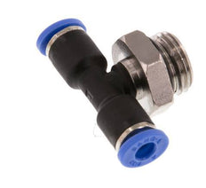 4mm x G1/4'' Inline T-Stück Steckverschraubung mit Außengewinde Messing/PA 66 NBR drehbar [2 Stück]
