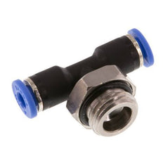 4mm x G1/4'' Inline T-Stück Steckverschraubung mit Außengewinde Messing/PA 66 NBR drehbar [2 Stück]