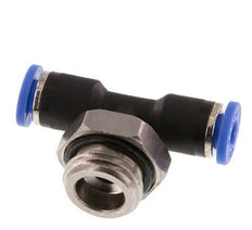 4mm x G1/4'' Inline T-Stück Steckverschraubung mit Außengewinde Messing/PA 66 NBR drehbar [2 Stück]