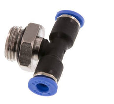 4mm x G1/4'' Inline T-Stück Steckverschraubung mit Außengewinde Messing/PA 66 NBR drehbar [2 Stück]