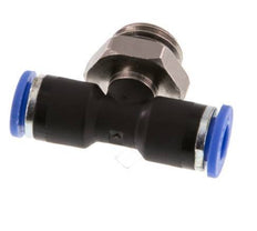 6mm x G1/4'' Inline T-Stück Steckverschraubung mit Außengewinde Messing/PA 66 NBR drehbar [2 Stück]
