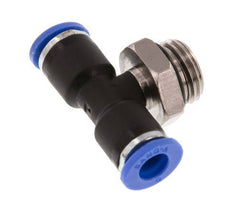 6mm x G1/4'' Inline T-Stück Steckverschraubung mit Außengewinde Messing/PA 66 NBR drehbar [2 Stück]