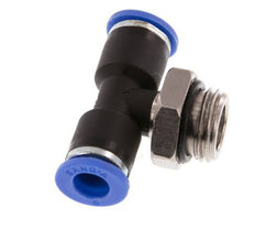 6mm x G1/4'' Inline T-Stück Steckverschraubung mit Außengewinde Messing/PA 66 NBR drehbar [2 Stück]