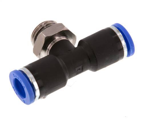 8mm x G1/4'' Inline Tee Push-in Fitting with Male Threads Brass/PA 66 NBR Rotatable [2 Pieces]