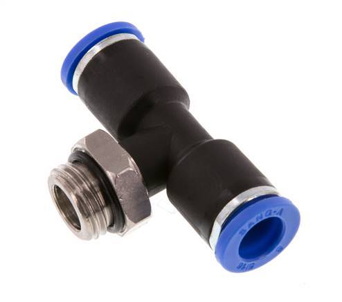 8mm x G1/4'' Inline T-Steckverschraubung mit Außengewinde Messing/PA 66 NBR drehbar [2 Stück]
