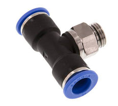 10mm x G1/4'' Inline T-Stück Steckverschraubung mit Außengewinde Messing/PA 66 NBR drehbar