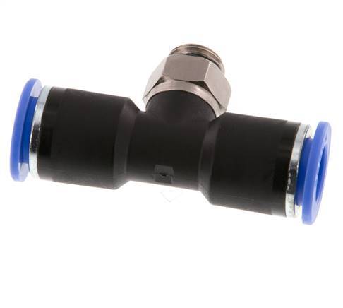 12mm x G1/4'' Inline Tee Push-in Fitting with Male Threads Brass/PA 66 NBR Rotatable