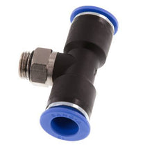 12mm x G1/4'' Inline T-Stück Steckverschraubung mit Außengewinde Messing/PA 66 NBR drehbar
