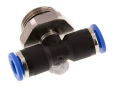 6mm x G3/8'' Inline T-Steckverschraubung mit Außengewinde Messing/PA 66 NBR drehbar [2 Stück]