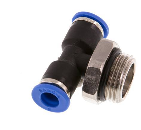 6mm x G3/8'' Inline T-Steckverschraubung mit Außengewinde Messing/PA 66 NBR drehbar [2 Stück]