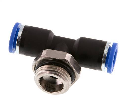 8mm x G3/8'' Inline T-Steckverschraubung mit Außengewinde Messing/PA 66 NBR drehbar [2 Stück]