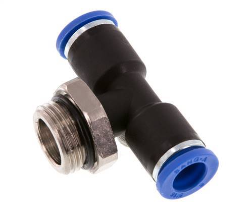 8mm x G3/8'' Inline T-Steckverschraubung mit Außengewinde Messing/PA 66 NBR drehbar [2 Stück]