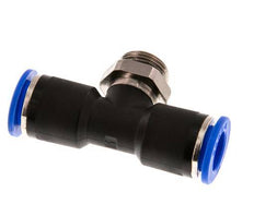 12mm x G3/8'' Inline-T-Stück Steckverschraubung mit Außengewinde Messing/PA 66 NBR drehbar