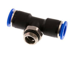 12mm x G3/8'' Inline-T-Stück Steckverschraubung mit Außengewinde Messing/PA 66 NBR drehbar