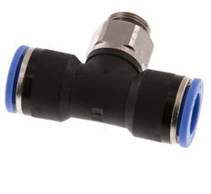 14mm x G3/8'' Inline T-Stück Steckverschraubung mit Außengewinde Messing/PA 66 NBR drehbar