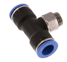 14mm x G3/8'' Inline Tee Push-in Fitting with Male Threads Brass/PA 66 NBR Rotatable