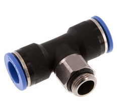 14mm x G3/8'' Inline T-Stück Steckverschraubung mit Außengewinde Messing/PA 66 NBR drehbar