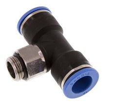 14mm x G3/8'' Inline T-Stück Steckverschraubung mit Außengewinde Messing/PA 66 NBR drehbar