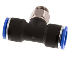 16mm x G3/8'' Inline-T-Stück Steckverschraubung mit Außengewinde Messing/PA 66 NBR drehbar