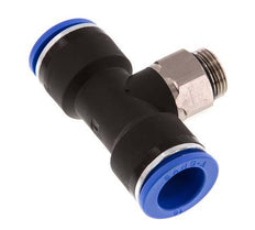16mm x G3/8'' Inline-T-Stück Steckverschraubung mit Außengewinde Messing/PA 66 NBR drehbar