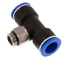 16mm x G3/8'' Inline-T-Stück Steckverschraubung mit Außengewinde Messing/PA 66 NBR drehbar