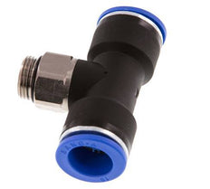 16mm x G3/8'' Inline-T-Stück Steckverschraubung mit Außengewinde Messing/PA 66 NBR drehbar