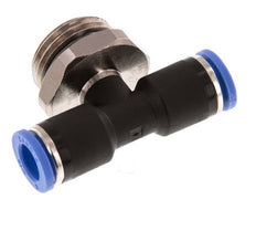 8mm x G1/2'' Inline-T-Stück Steckverschraubung mit Außengewinde Messing/PA 66 NBR drehbar