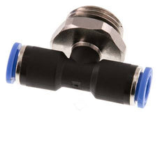 8mm x G1/2'' Inline-T-Stück Steckverschraubung mit Außengewinde Messing/PA 66 NBR drehbar