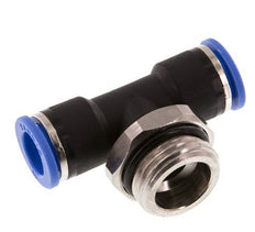 10mm x G1/2'' Inline-T-Stück Steckverschraubung mit Außengewinde Messing/PA 66 NBR drehbar