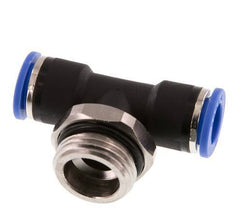 10mm x G1/2'' Inline-T-Stück Steckverschraubung mit Außengewinde Messing/PA 66 NBR drehbar