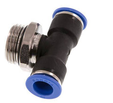 10mm x G1/2'' Inline-T-Stück Steckverschraubung mit Außengewinde Messing/PA 66 NBR drehbar