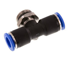 12mm x G1/2'' Inline-T-Stück Steckverschraubung mit Außengewinde Messing/PA 66 NBR drehbar