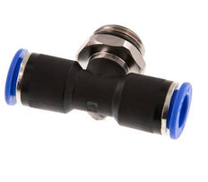 12mm x G1/2'' Inline-T-Stück Steckverschraubung mit Außengewinde Messing/PA 66 NBR drehbar