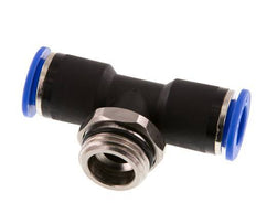 12mm x G1/2'' Inline-T-Stück Steckverschraubung mit Außengewinde Messing/PA 66 NBR drehbar
